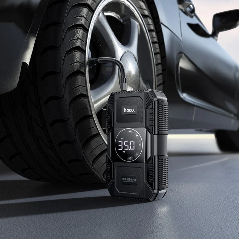 HOCO emergency car starter with digital pressure display
