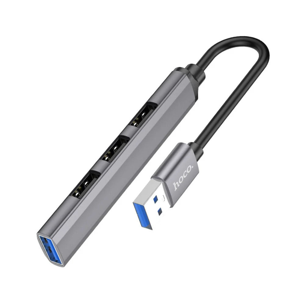 HOCO HB26 4-in-1 USB hub front view with ports