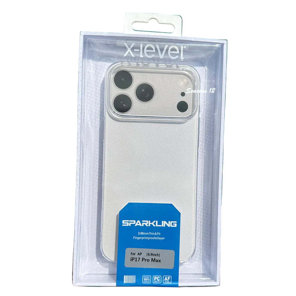 X-Level Sparkling iPhone 17 Hard Clear Case – Crystal Clear on iPhone 17 Pro