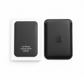 MagSafe Leather Wallet A Version – Tan Color Attached to iPhone