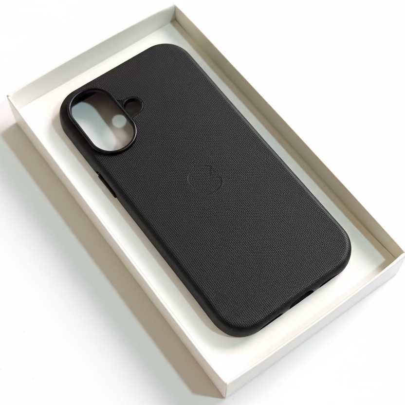 Fabric Texture Woven Case for iPhone 17 – Black