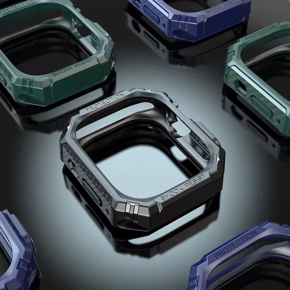 Apple Watch Ultra armor case installed on watch