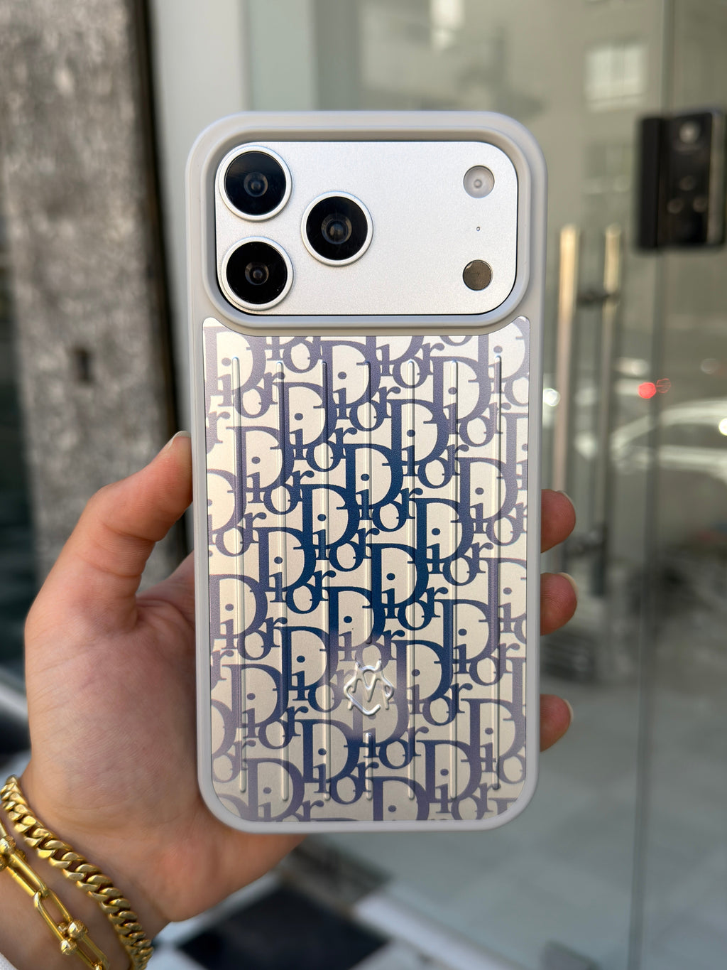 Dior-Rimowa monogram aluminum case for iPhone 17 Pro Max