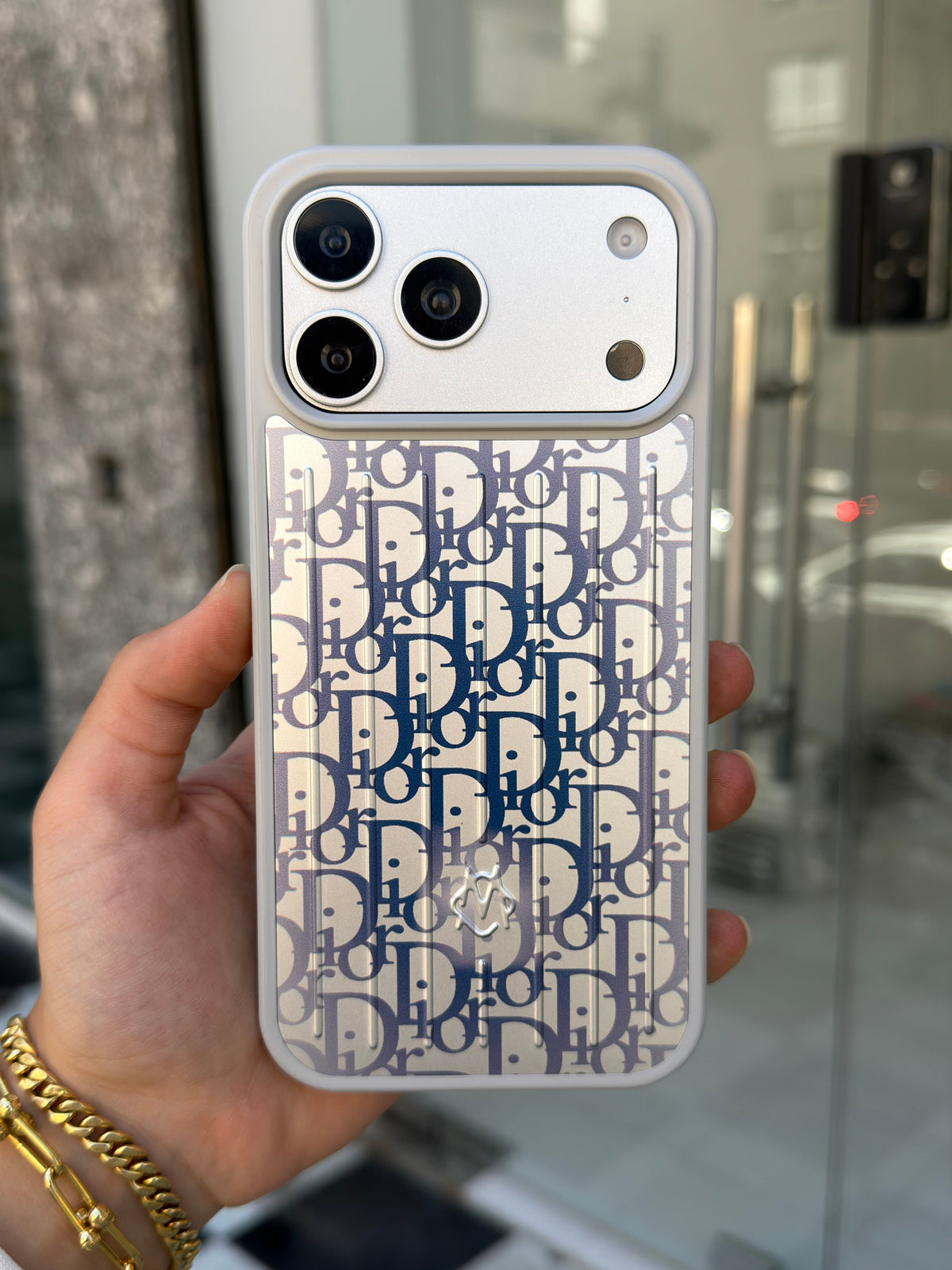 Dior-Rimowa monogram aluminum case for iPhone 17 Pro Max