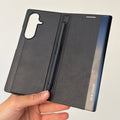 Leather Flip Case Samsung Galaxy Z Fold 7 Black – S Pen Holder Slot