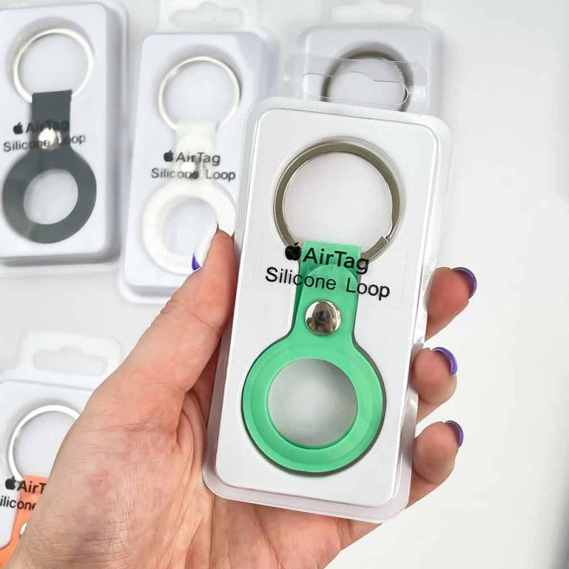 AirTag silicone loop attached to key ring lifestyle