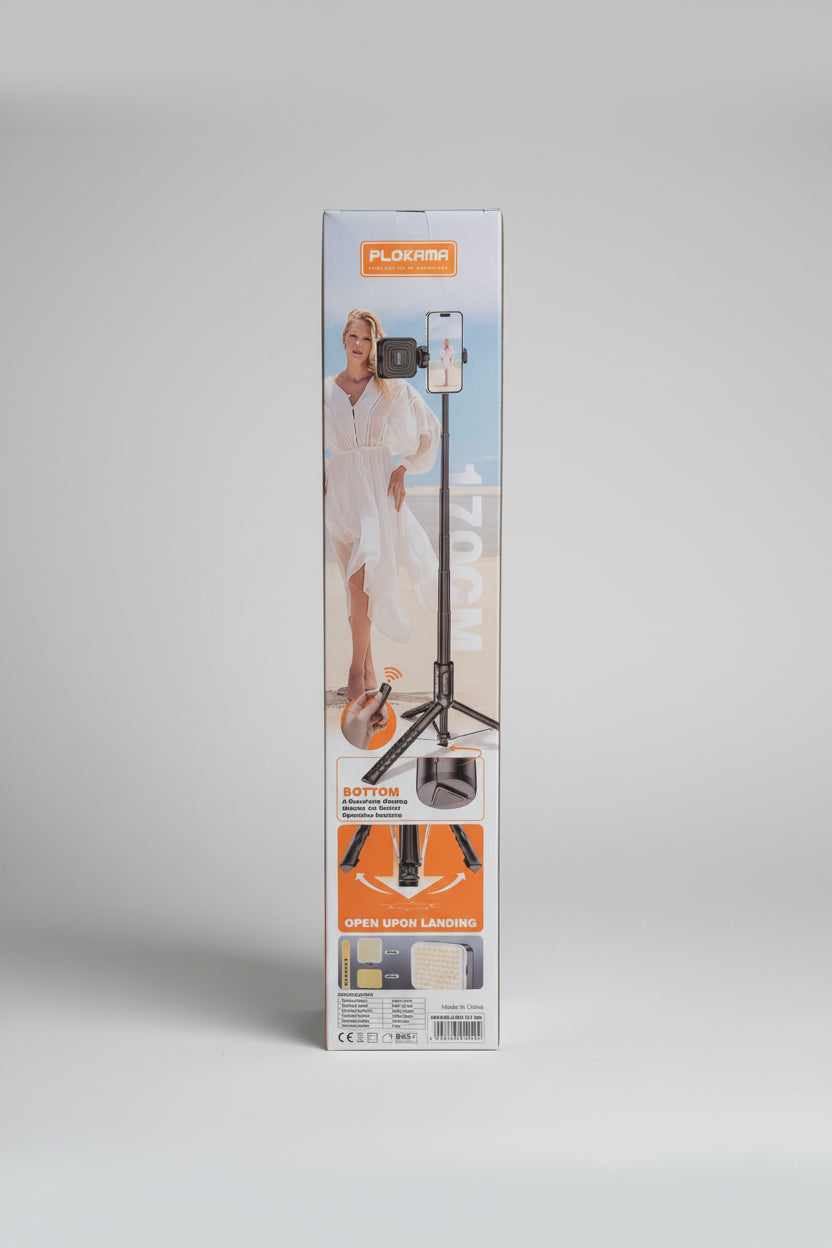 Plokama T7 Pro Tripod with Bluetooth Remote – Metal Body