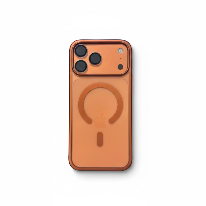 MagSafe clear matte colored frame case iPhone 17 Pro front view