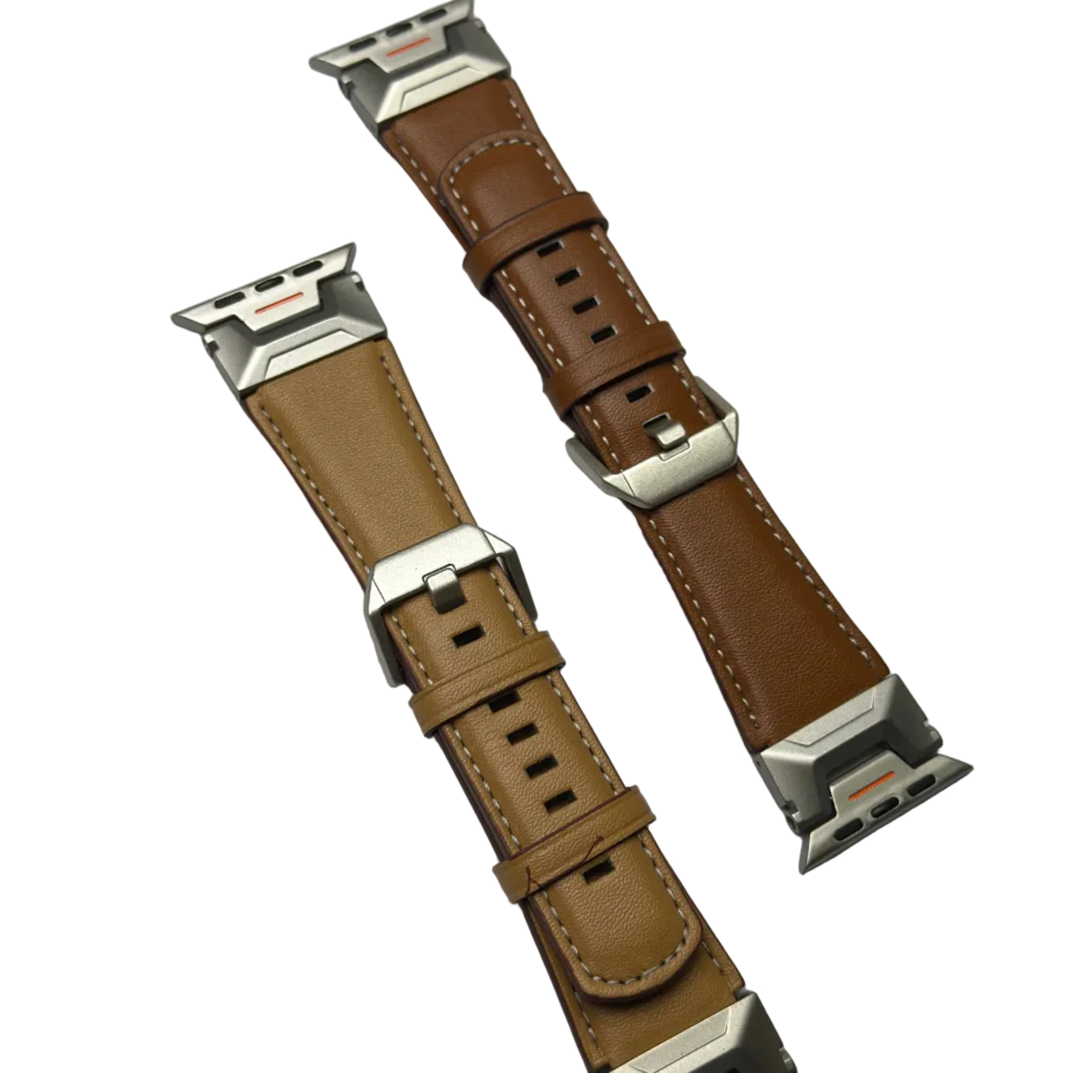 Genuine leather Apple Watch band brown front view