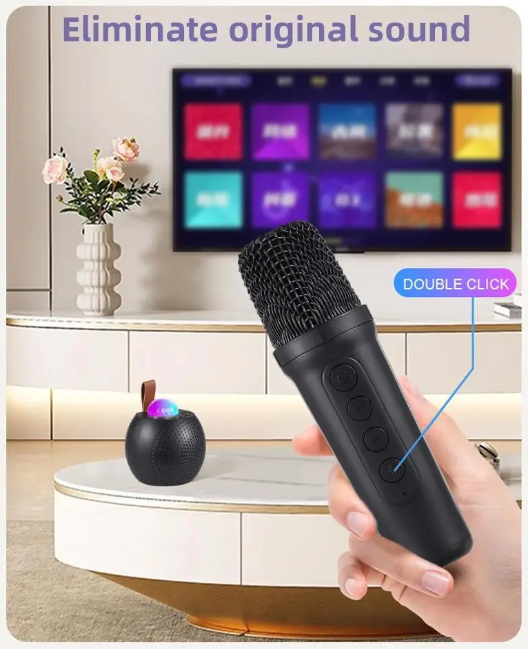 Mini karaoke speaker packaging box with 2 mics
