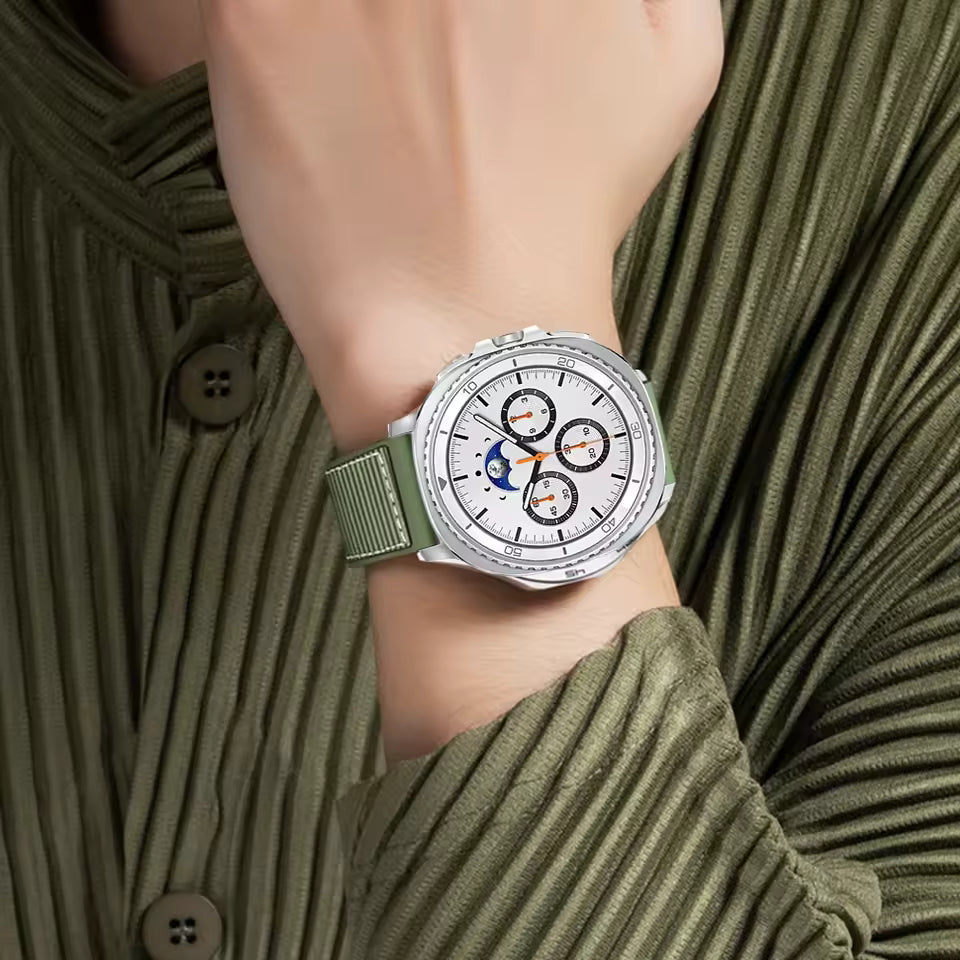 Silicone watch band buckle close-up detail