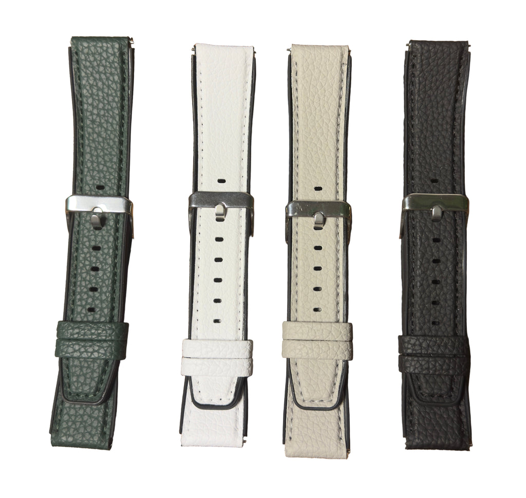 Leather watch band 20mm 22mm Samsung Huawei front view