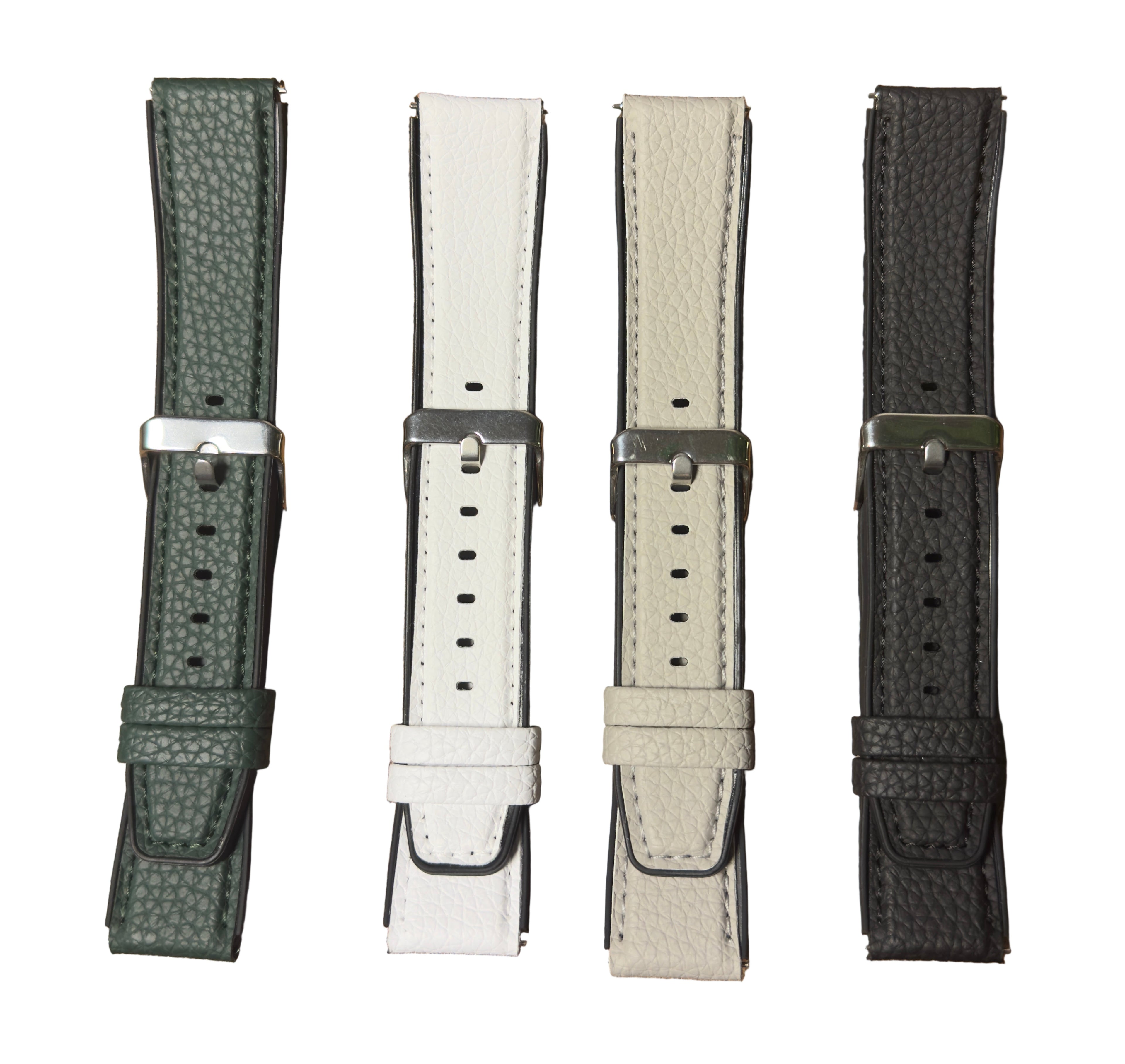 Leather watch band 20mm 22mm Samsung Huawei front view