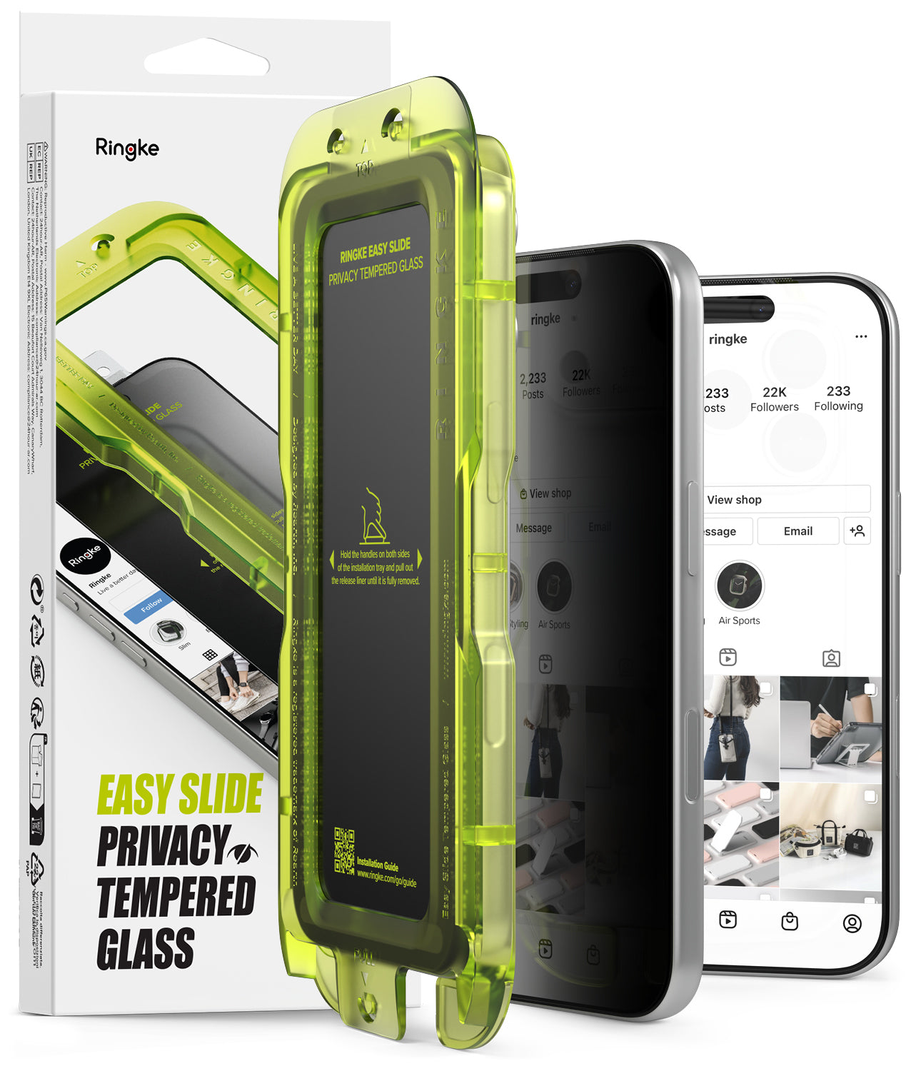 Ringke Easy Slide Privacy Screen Protector 2-Pack for iPhone 17 Pro