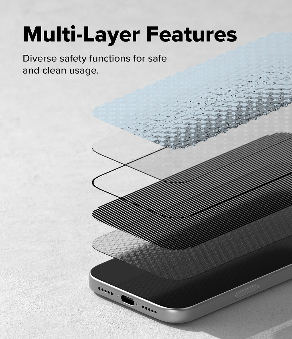 Multi-layer protection structure of Ringke privacy tempered glass