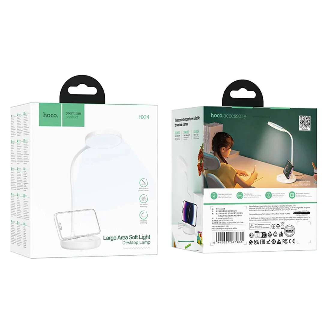 Desktop Lamp with Phone Holder Soft LED Light HOCO HX14