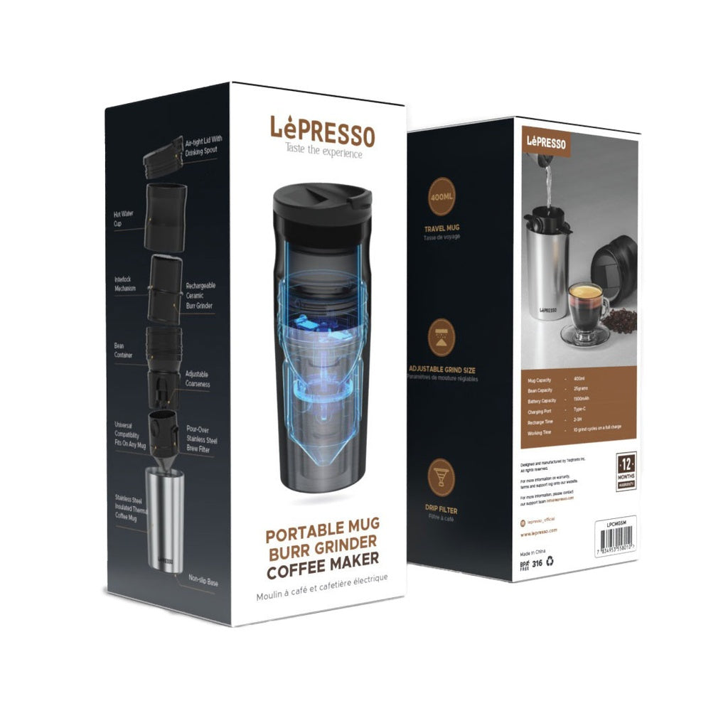 All-in-one travel coffee machine grinding and brewing coffee
