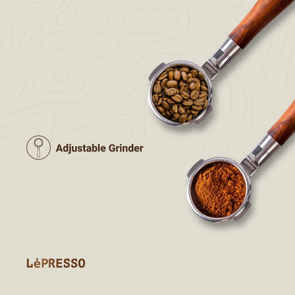 LePresso auto espresso machine water and milk tank detail