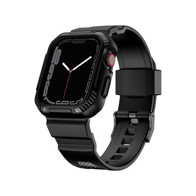 LITO LS003 carbon rugged armor Apple Watch band front view