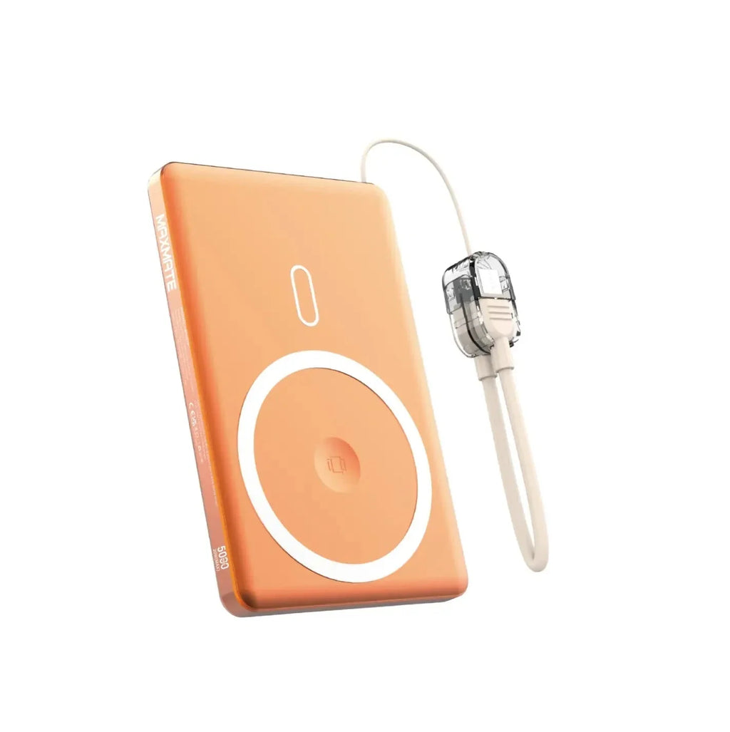 MaxMate MPV-07P orange slim magnetic power bank

