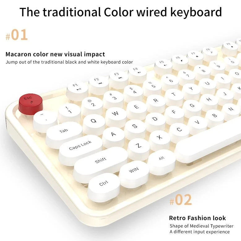 MOFII Sweet keyboard colorful retro design for office use.