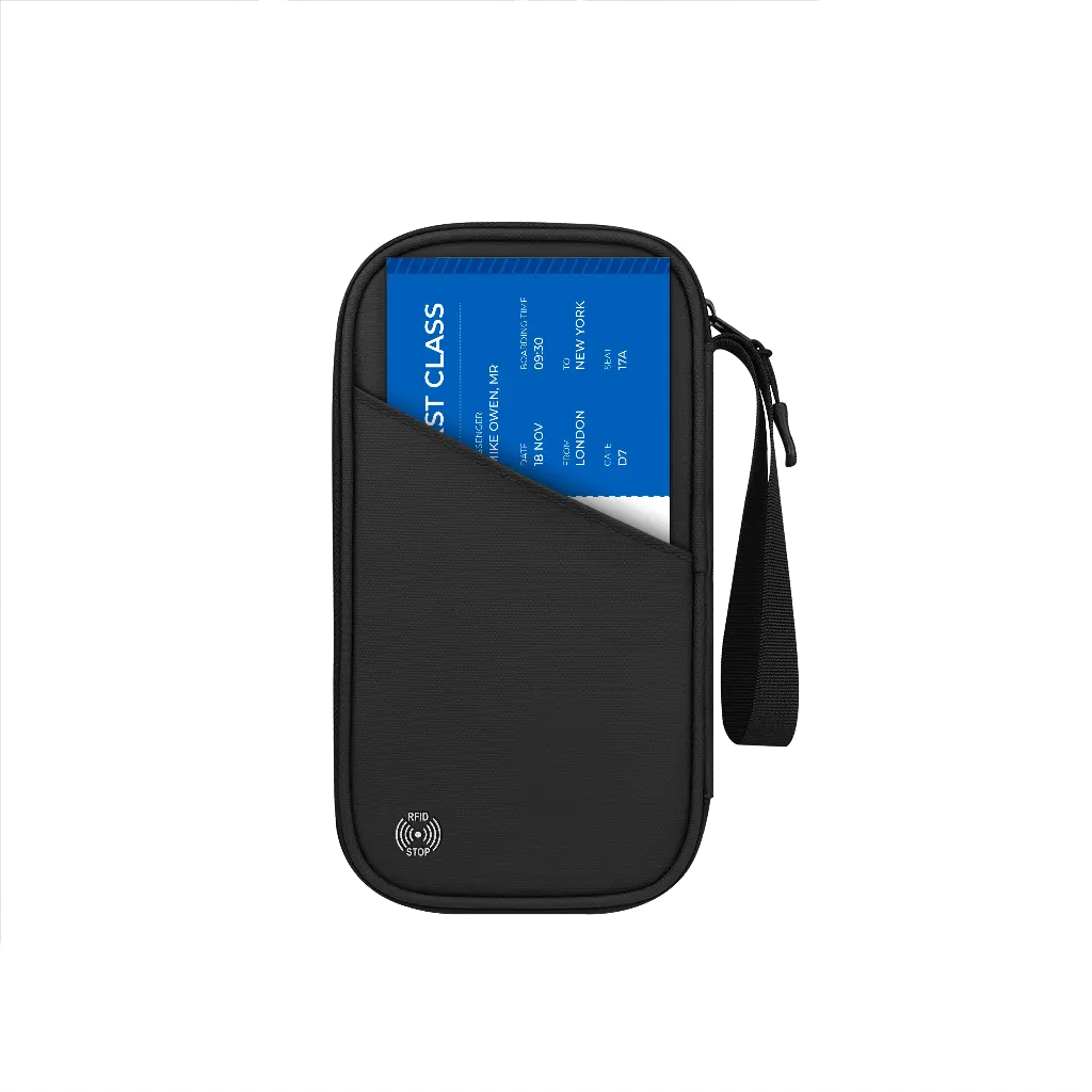 Porodo Milano Passport Holder Black – Card and Document Slots