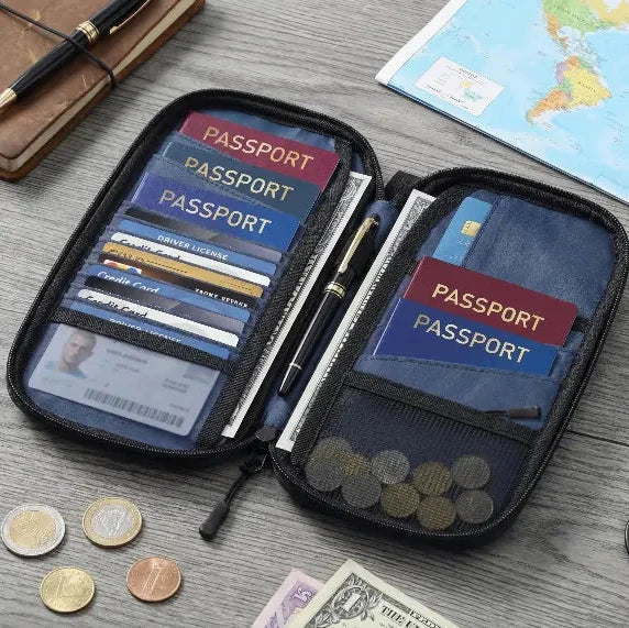 Porodo Milano Passport Holder Black – Zipper Closure Detail