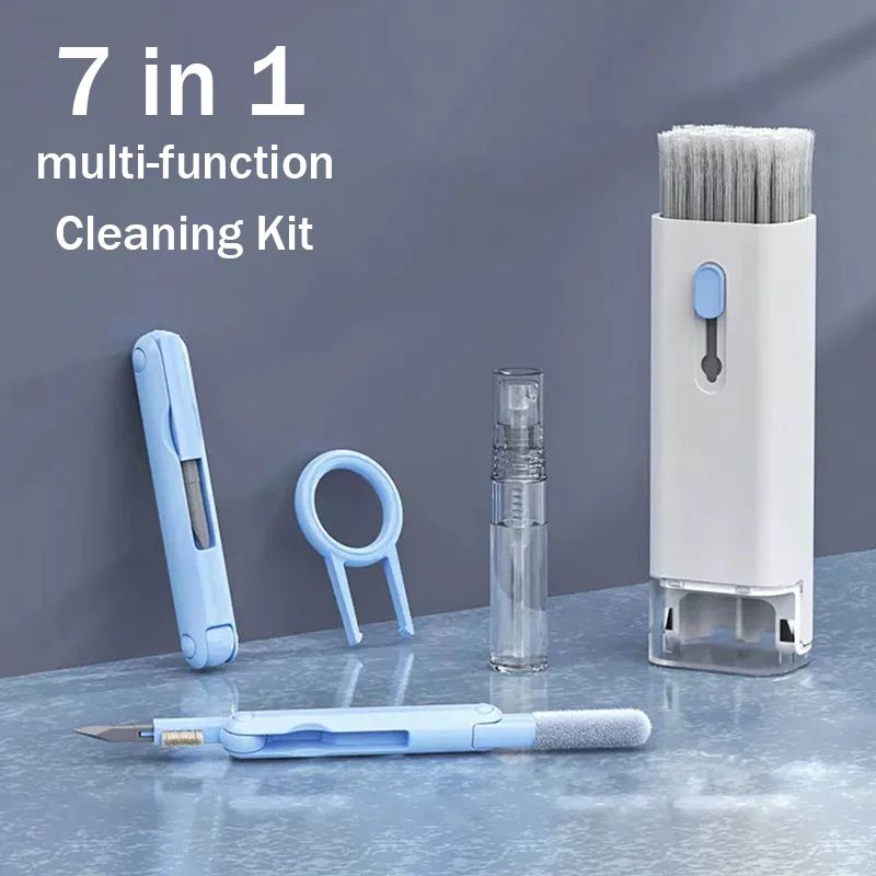 7-in-1 cleaning kit components brush microfiber spray storage case