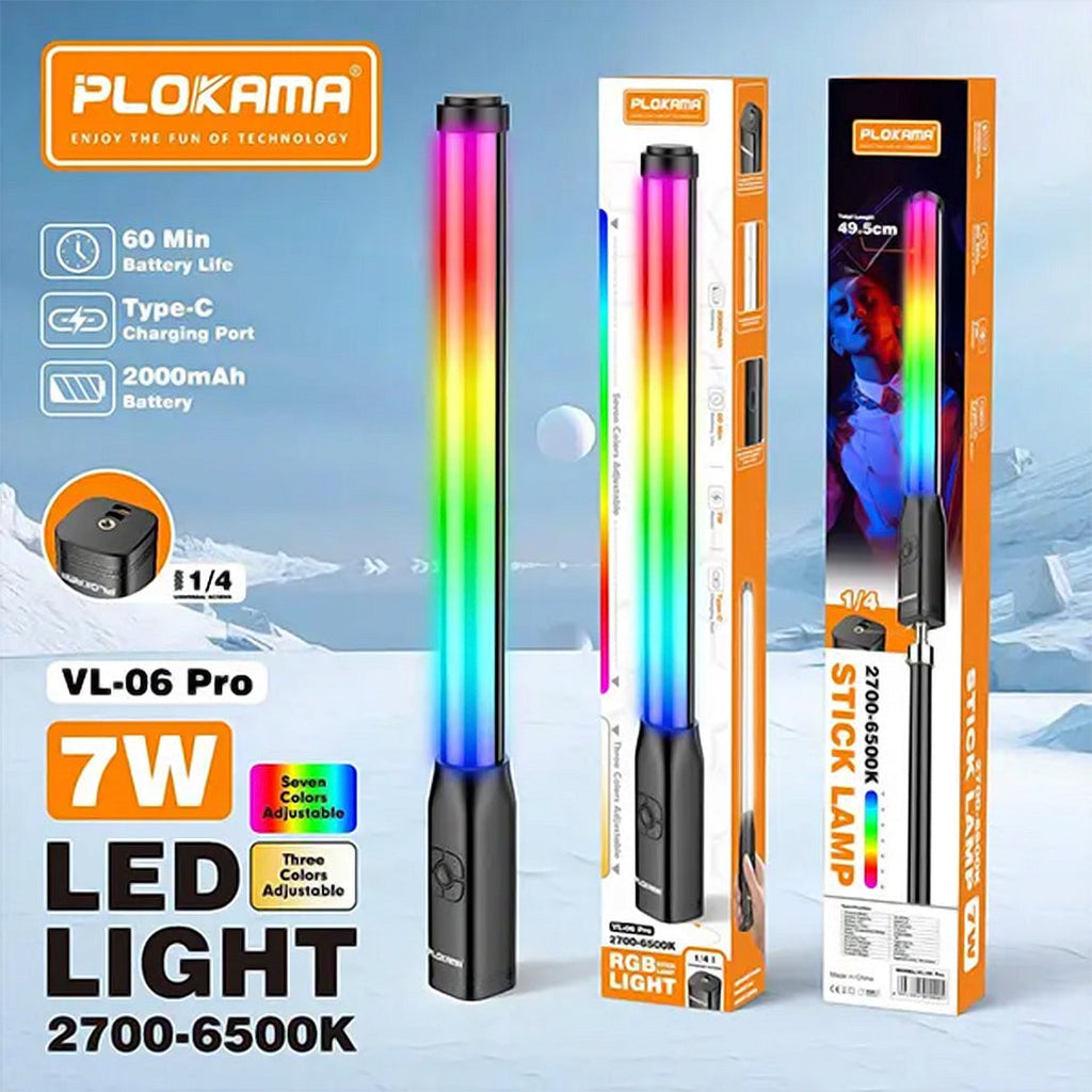 Plokama VL-06 Pro RGB light stick mounting options