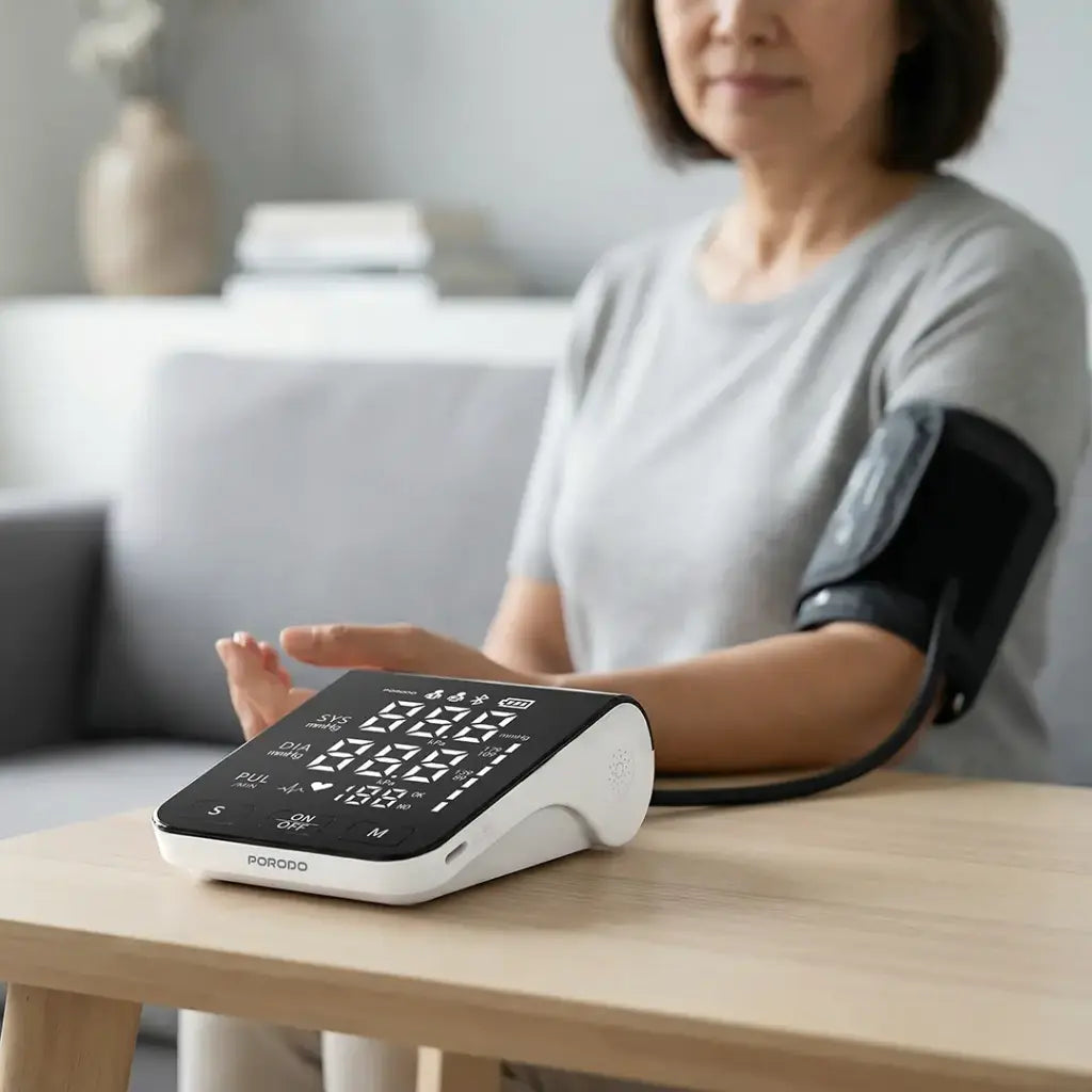 Automatic upper arm blood pressure monitor by Porodo
