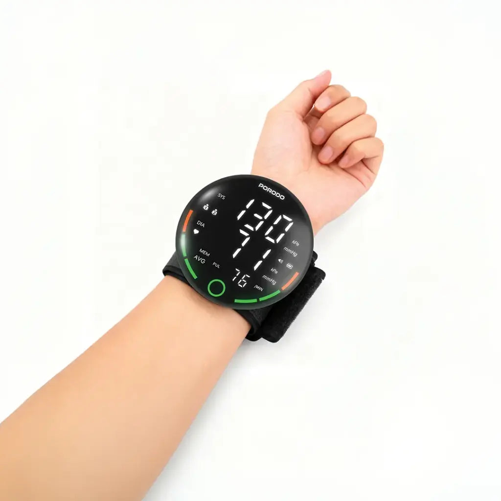 Porodo LiveOn BP monitor with LCD display and one-touch operation
