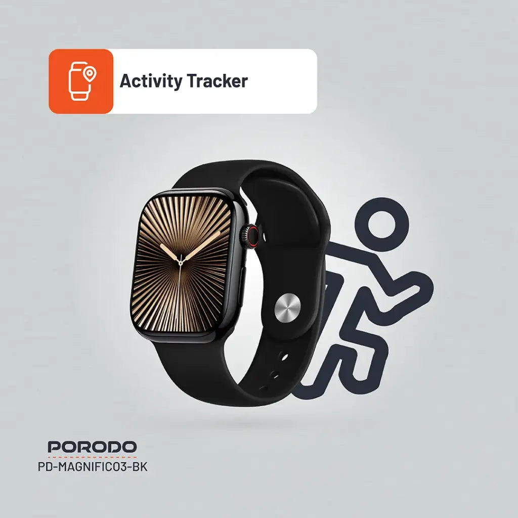PORODO Magnifico 3 Smart Watch Slim 2.0" HD Display & Extra Strap