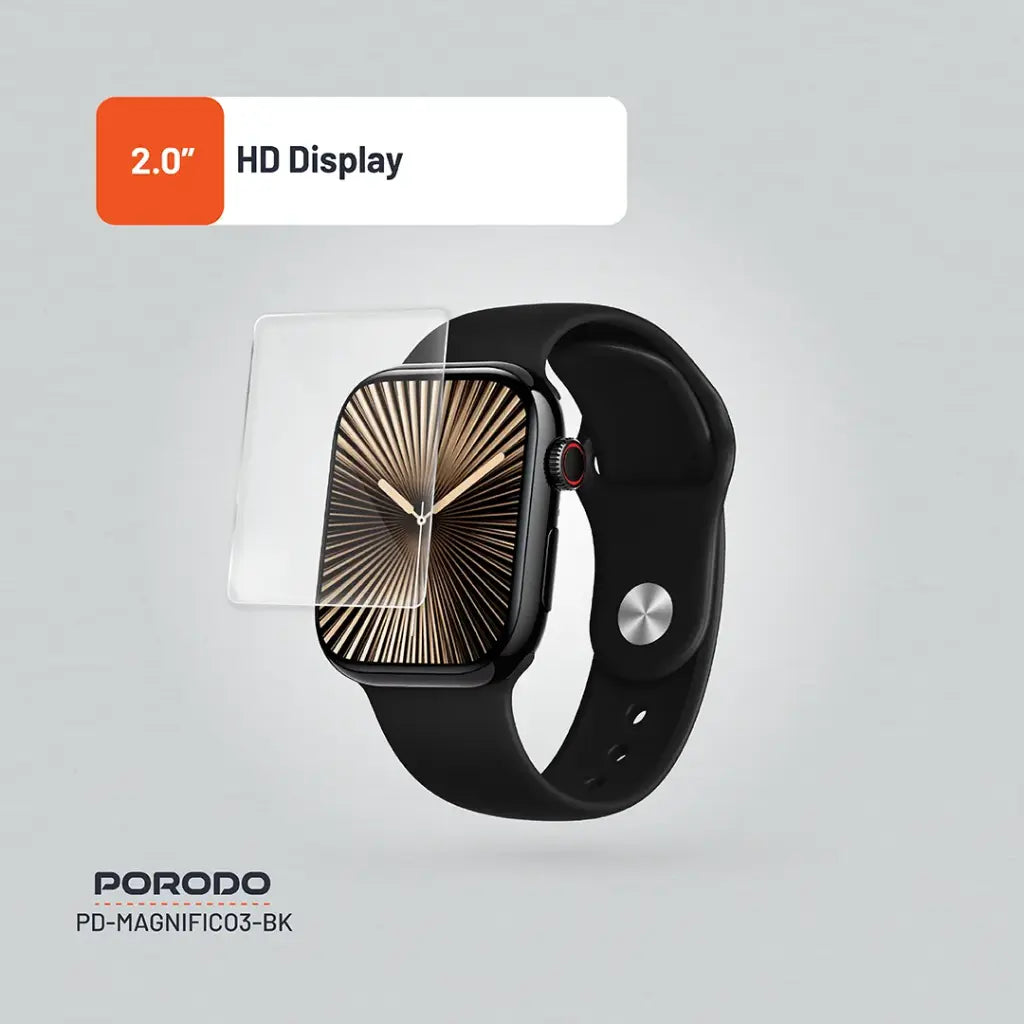 PORODO Magnifico 3 Smart Watch Slim 2.0" HD Display & Extra Strap