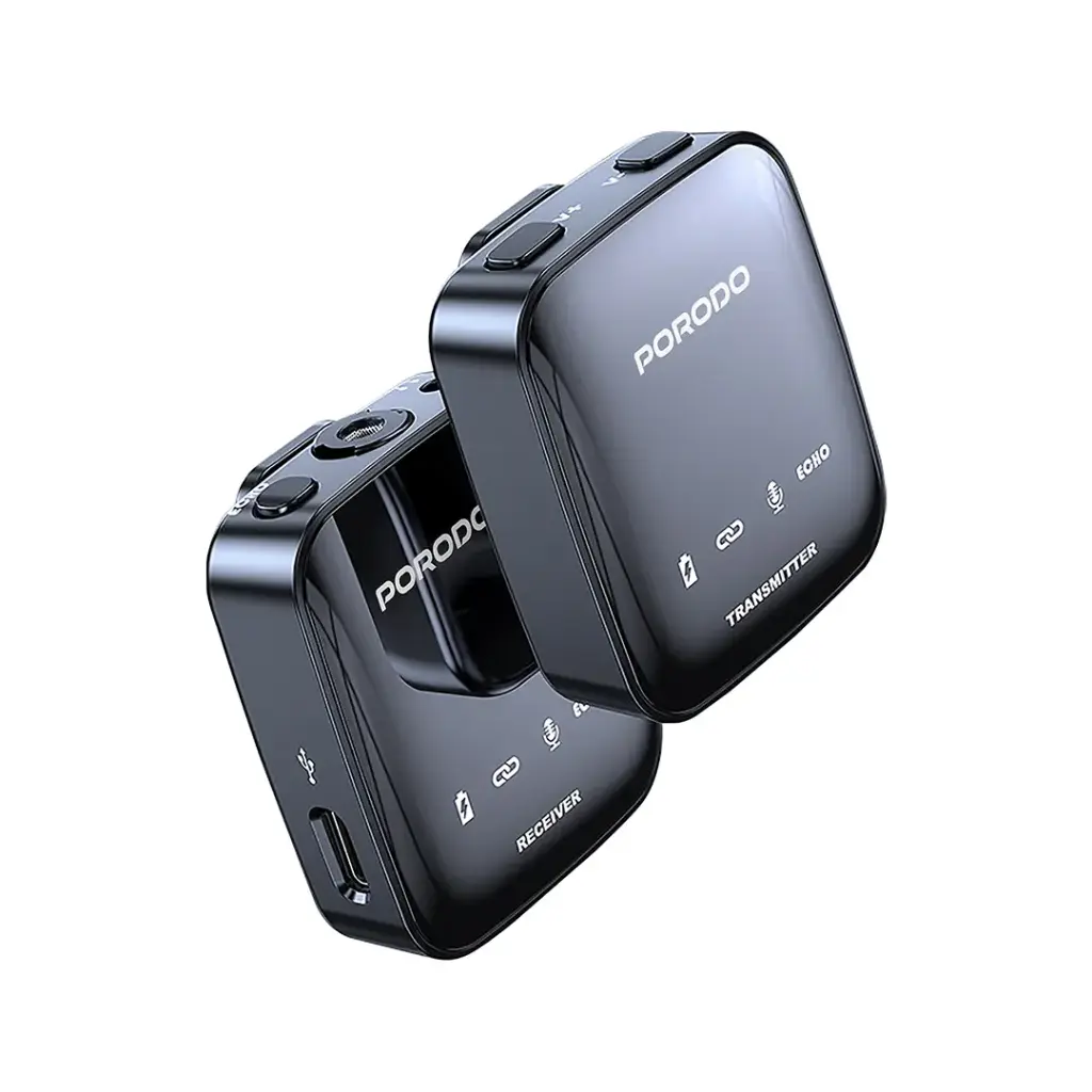 Porodo PD-LFST133 wireless microphone – 2.4GHz transmitter and receiver