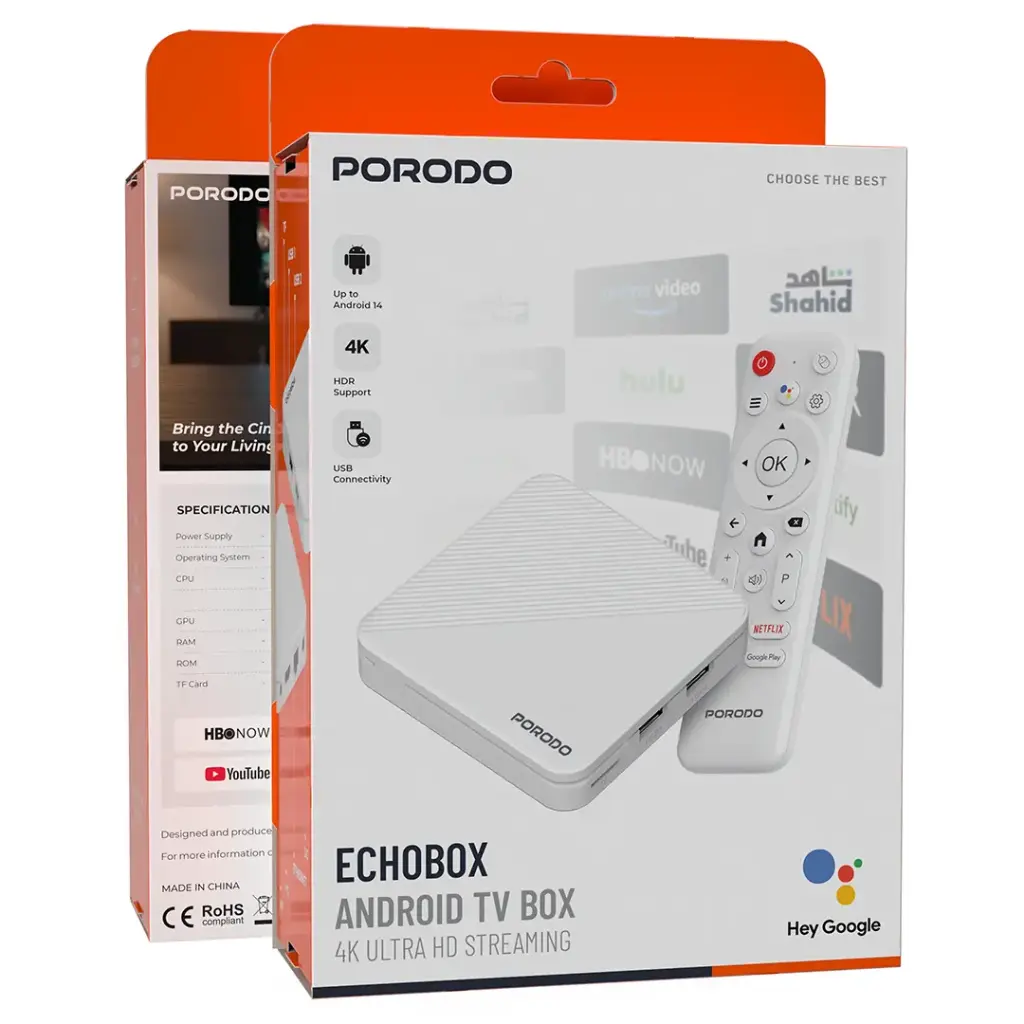 Porodo Echobox Android TV Box - box contents