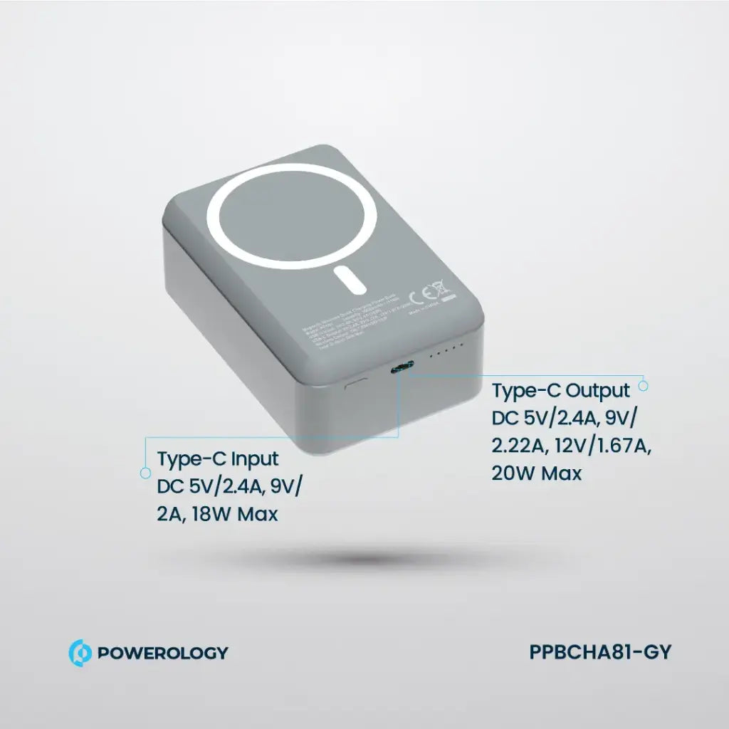 Powerology 30000mAh MagSafe Aluminum Power Bank - Black