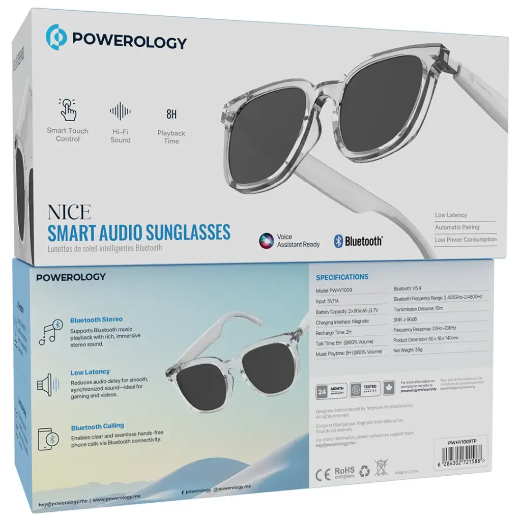 Powerology Nice Smart Audio Sunglasses – lifestyle shot