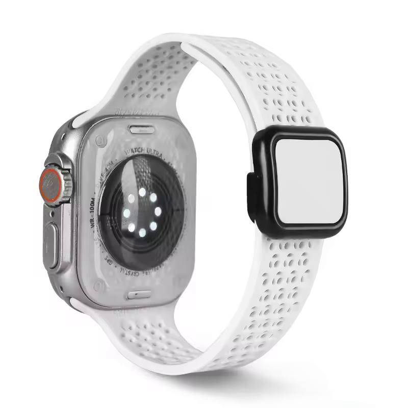 Chunky chain rubber strap white color Apple Watch