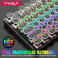 T-Wolf T75 keyboard in use gaming desk setup