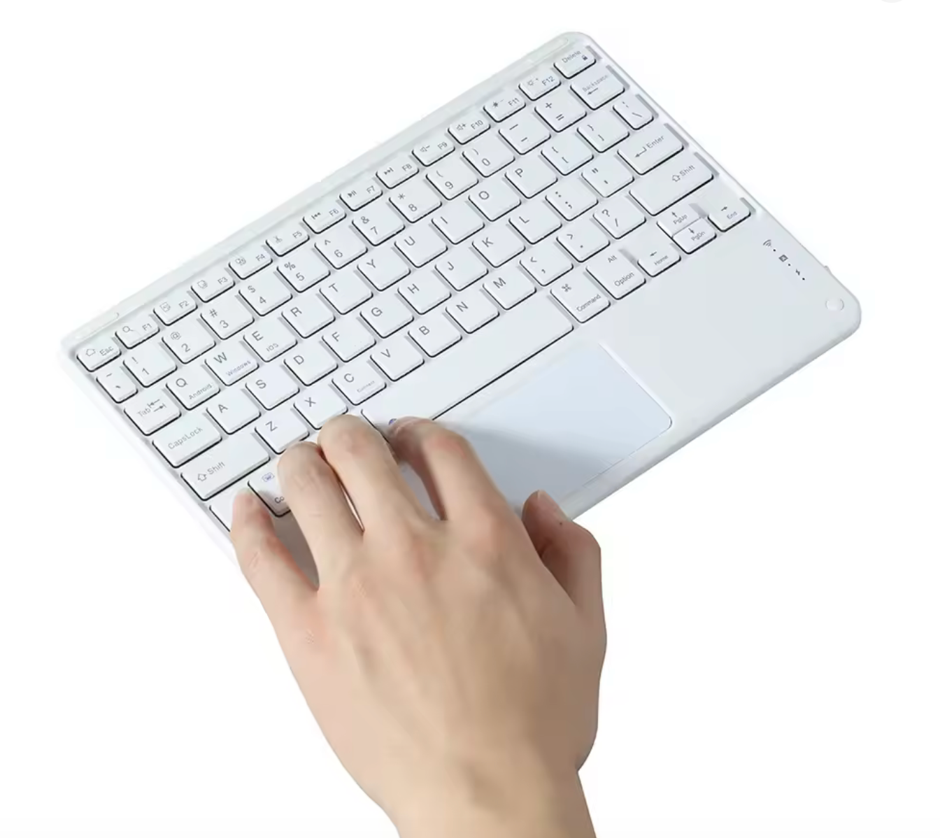 Wireless Touchpad Keyboard 10-Inch Rechargeable – Slim Multi-Device Keyboard (eng+arab)