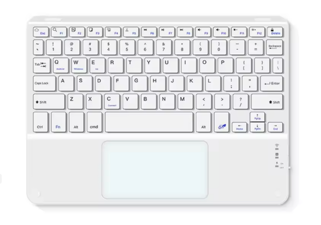 Wireless touchpad keyboard Arabic English 10-inch front view
