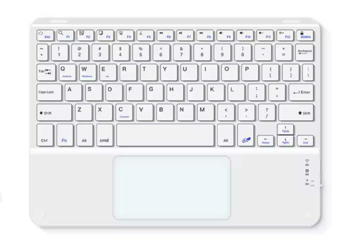 Wireless touchpad keyboard Arabic English 10-inch front view
