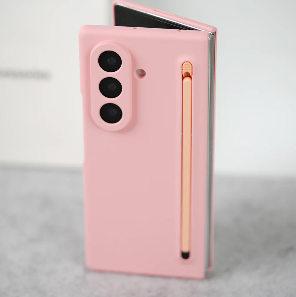 Samsung Z Fold 7 pink case stylus slot close-up
