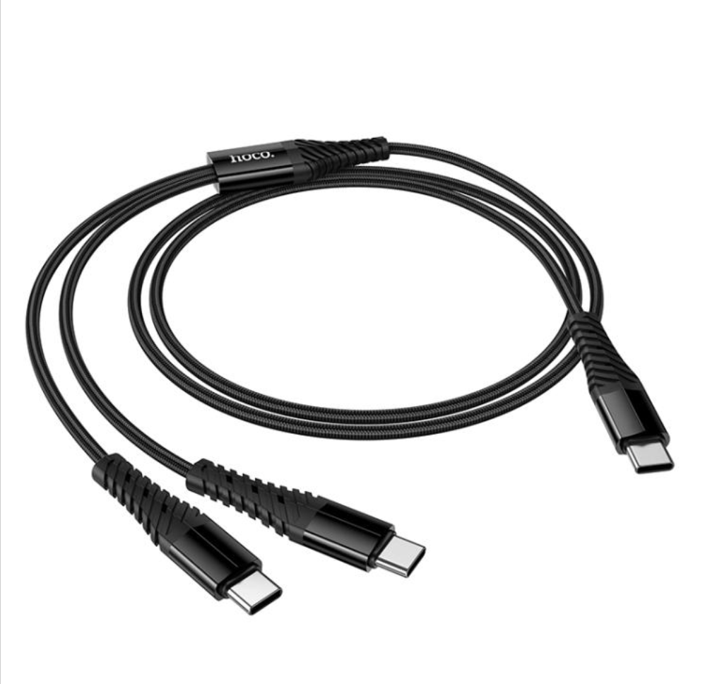 Durable HOCO X123 USB-C to USB-C cable with 1M length.
