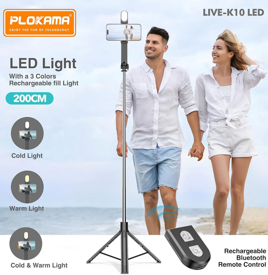 Plokama Live K10 Pro content creator tripod setup