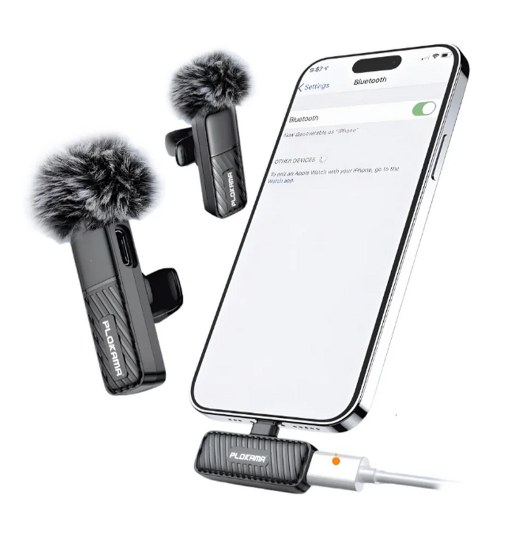 Dual wireless microphone system Plokama VM-20 for content creators
