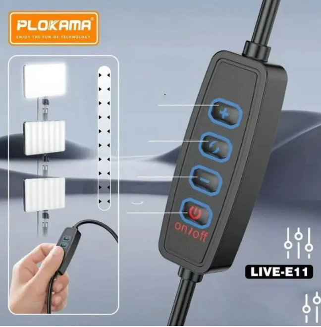 USB powered dimmable LED studio light 2700–6500K PLOKAMA E11

