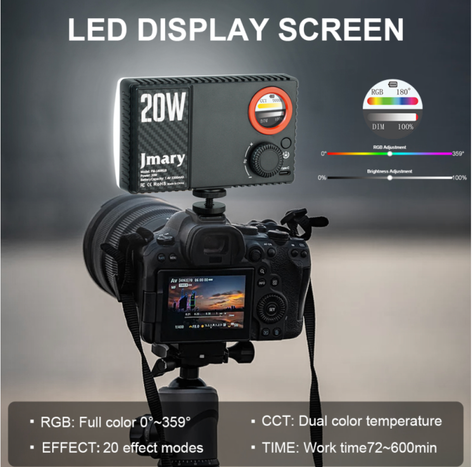 RGB Video Fill Light JMARY FM-180RGB