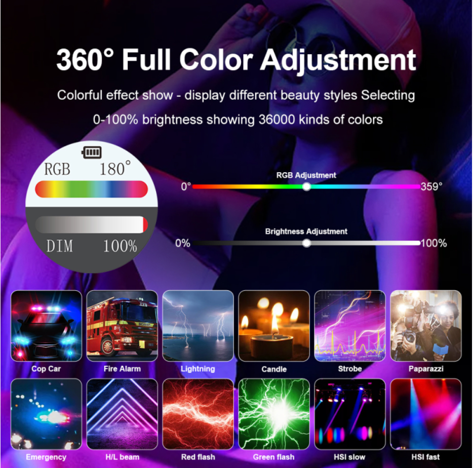 JMARY FM-180RGB LED fill light for TikTok and YouTube creators
