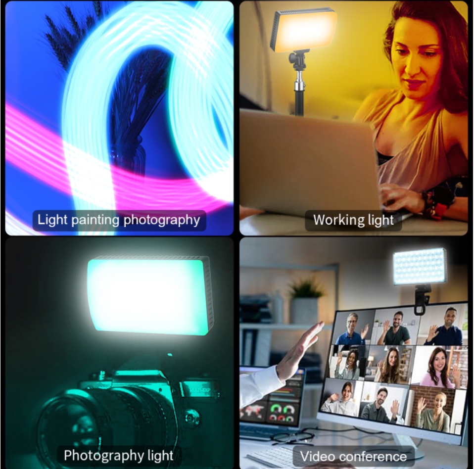 Rechargeable RGB LED light for vlogging and livestreaming
